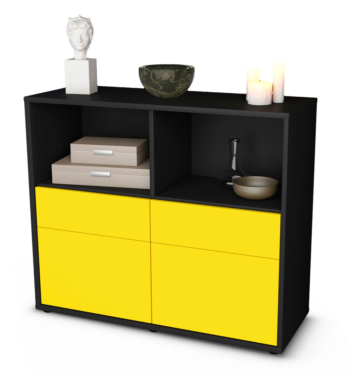 Sideboard Christine | | Front in Gelb | 92x79x35cm (BxHxT) 1 Sideboard Christine | | Front in Gelb | 92x79x35cm (BxHxT)