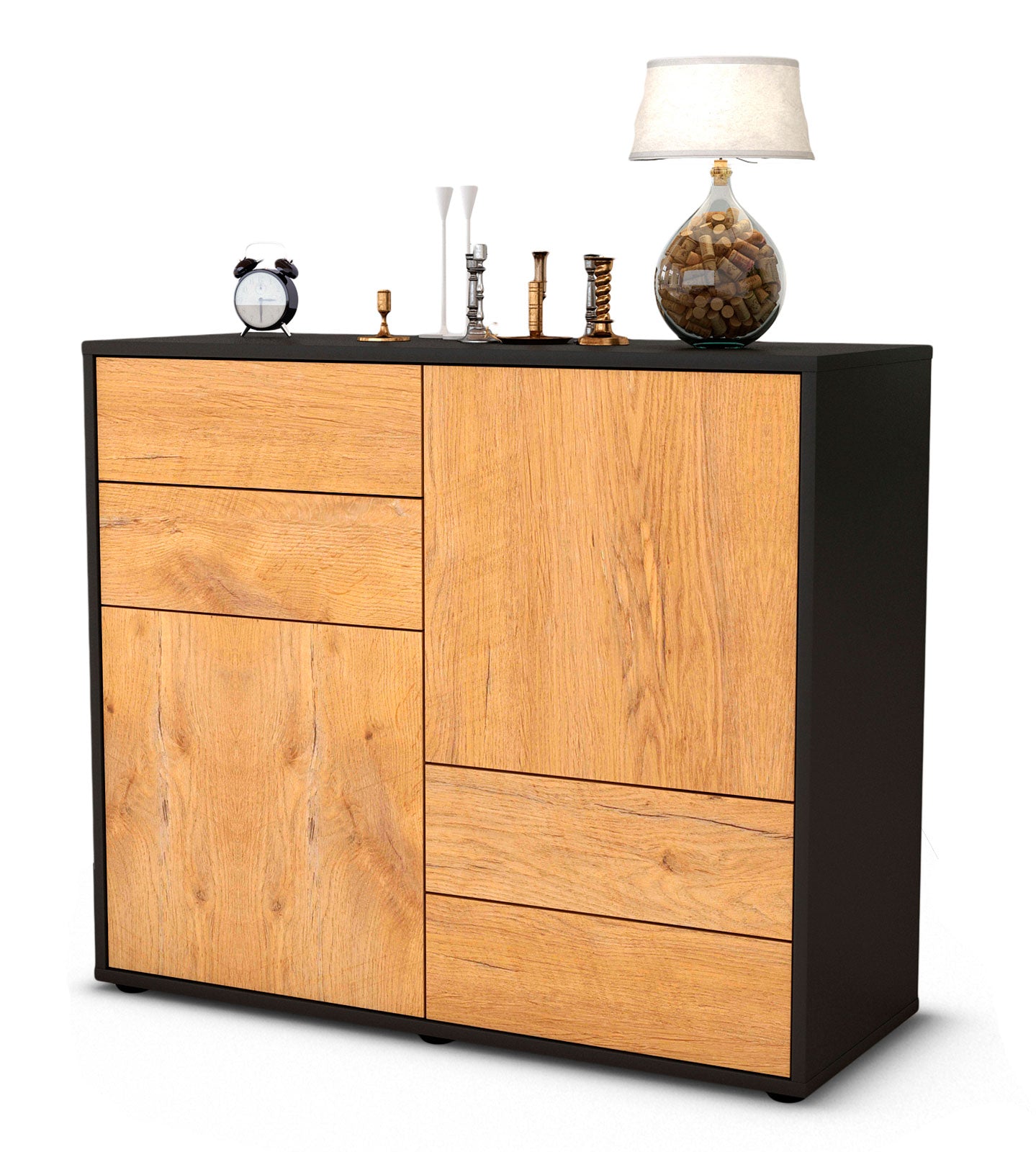 Sideboard Ciara | | Front in Eiche Holz Optik | 92x79x35cm (BxHxT) 1 Sideboard Ciara | | Front in Eiche Holz Optik | 92x79x35cm (BxHxT)