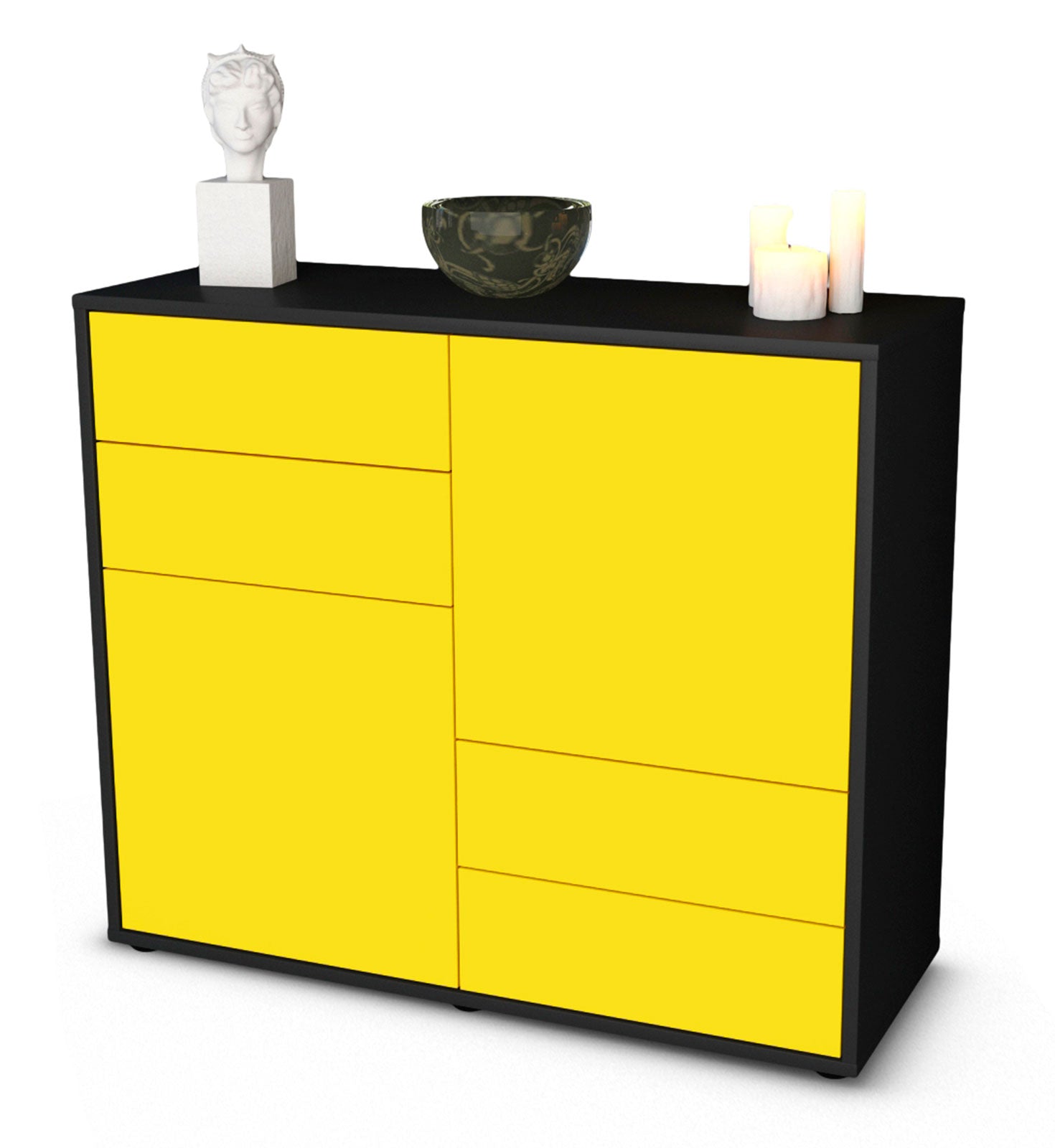 Sideboard Ciara | | Front in Gelb | 92x79x35cm (BxHxT) 1 Sideboard Ciara | | Front in Gelb | 92x79x35cm (BxHxT)