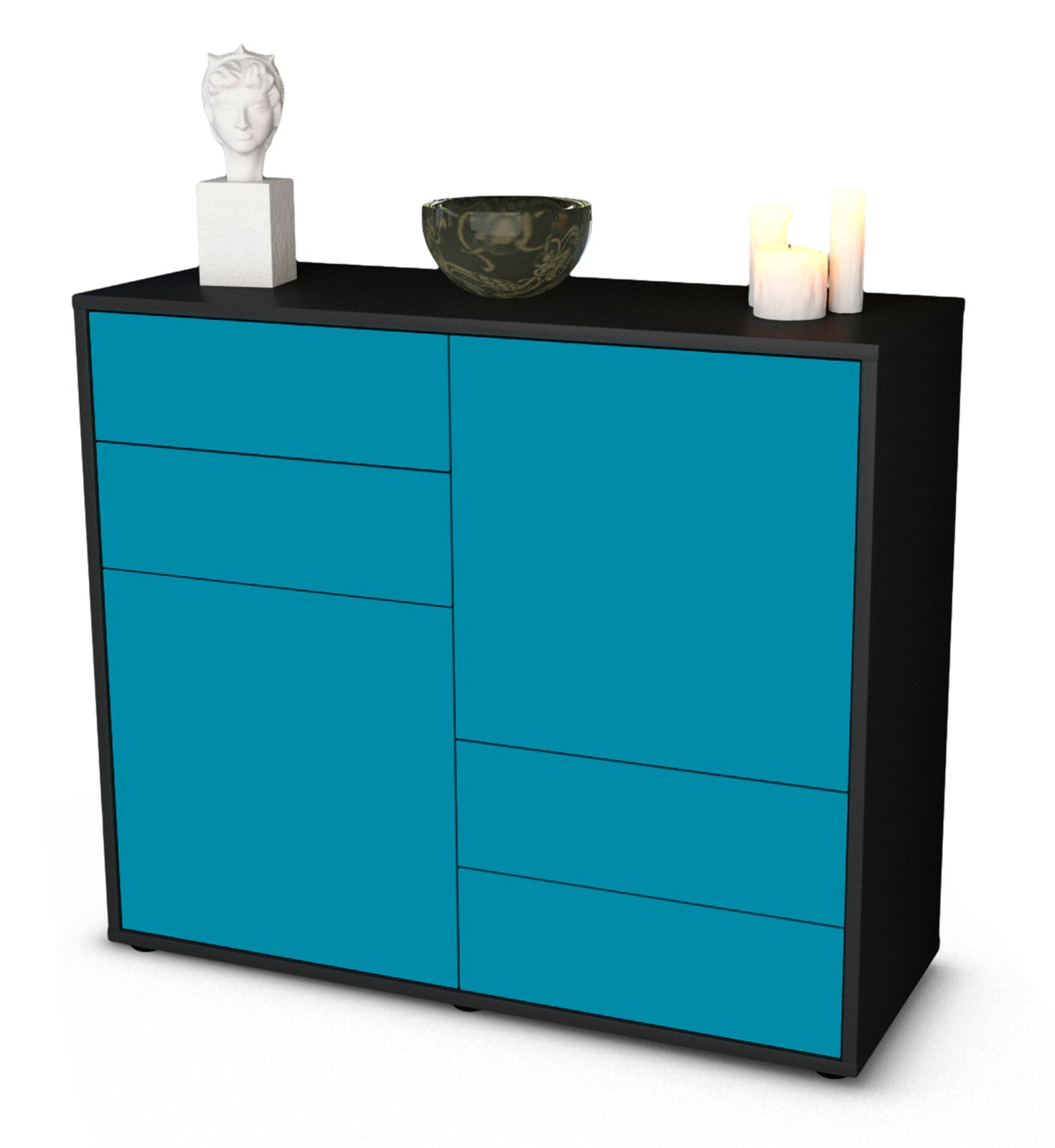 Sideboard Ciara | | Front in Türkis | 92x79x35cm (BxHxT) 1 Sideboard Ciara | | Front in Türkis | 92x79x35cm (BxHxT)