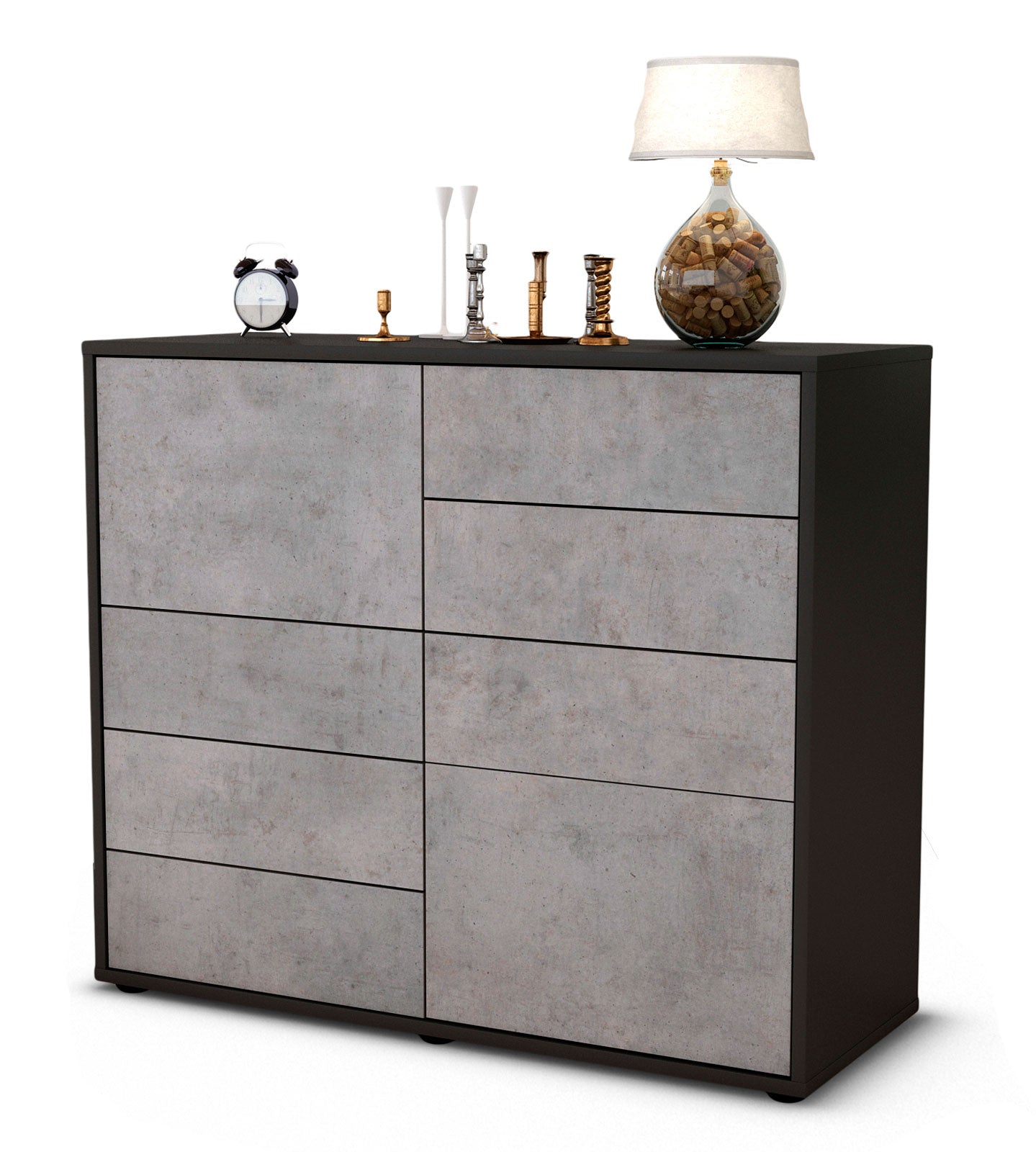 Sideboard Clarissa | | Front in Beton Optik | 92x79x35cm (BxHxT) 1 Sideboard Clarissa | | Front in Beton Optik | 92x79x35cm (BxHxT)