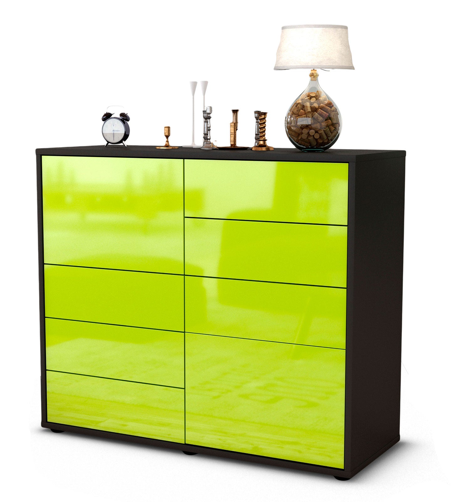 Sideboard Clarissa | | Front in Hochglanz Grün | 92x79x35cm (BxHxT) 1 Sideboard Clarissa | | Front in Hochglanz Grün | 92x79x35cm (BxHxT)