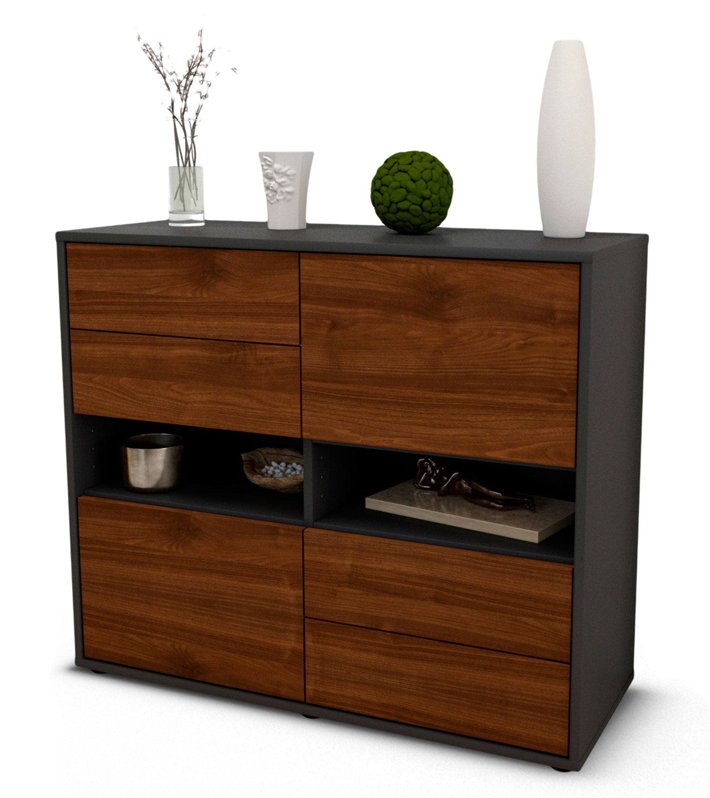 Sideboard Claudia | | Front in Walnuss Holz Optik | 92x79x35cm (BxHxT) 1 Sideboard Claudia | | Front in Walnuss Holz Optik | 92x79x35cm (BxHxT)