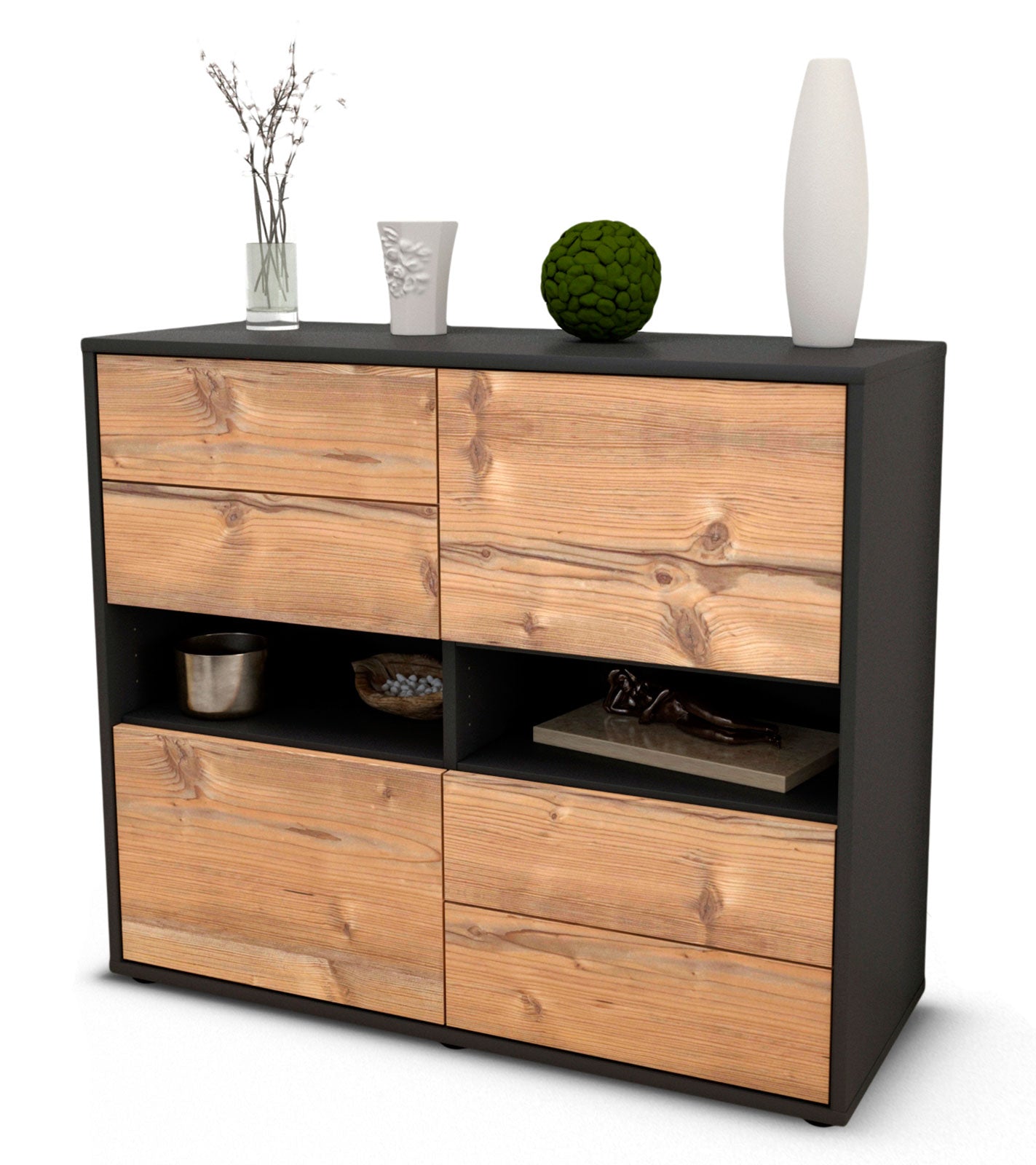 Sideboard Claudia | | Front in Pinie Holz Optik | 92x79x35cm (BxHxT) 1 Sideboard Claudia | | Front in Pinie Holz Optik | 92x79x35cm (BxHxT)