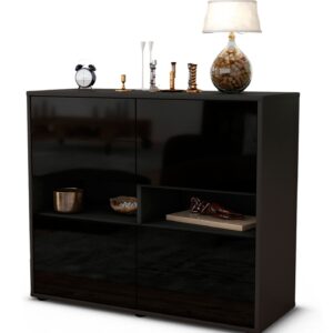 Sideboard Claudia | | Front in Hochglanz Schwarz | 92x79x35cm (BxHxT)