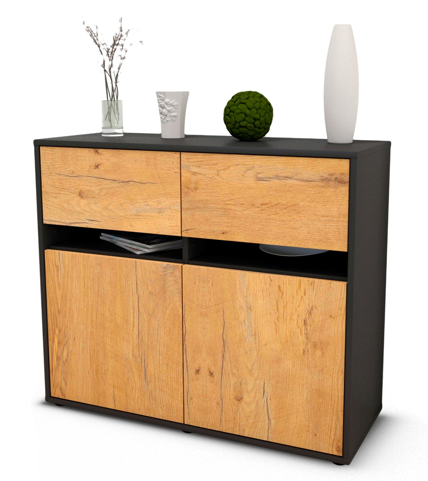 Sideboard Clea | | Front in Eiche Holz Optik | 92x79x35cm (BxHxT) 1 Sideboard Clea | | Front in Eiche Holz Optik | 92x79x35cm (BxHxT)