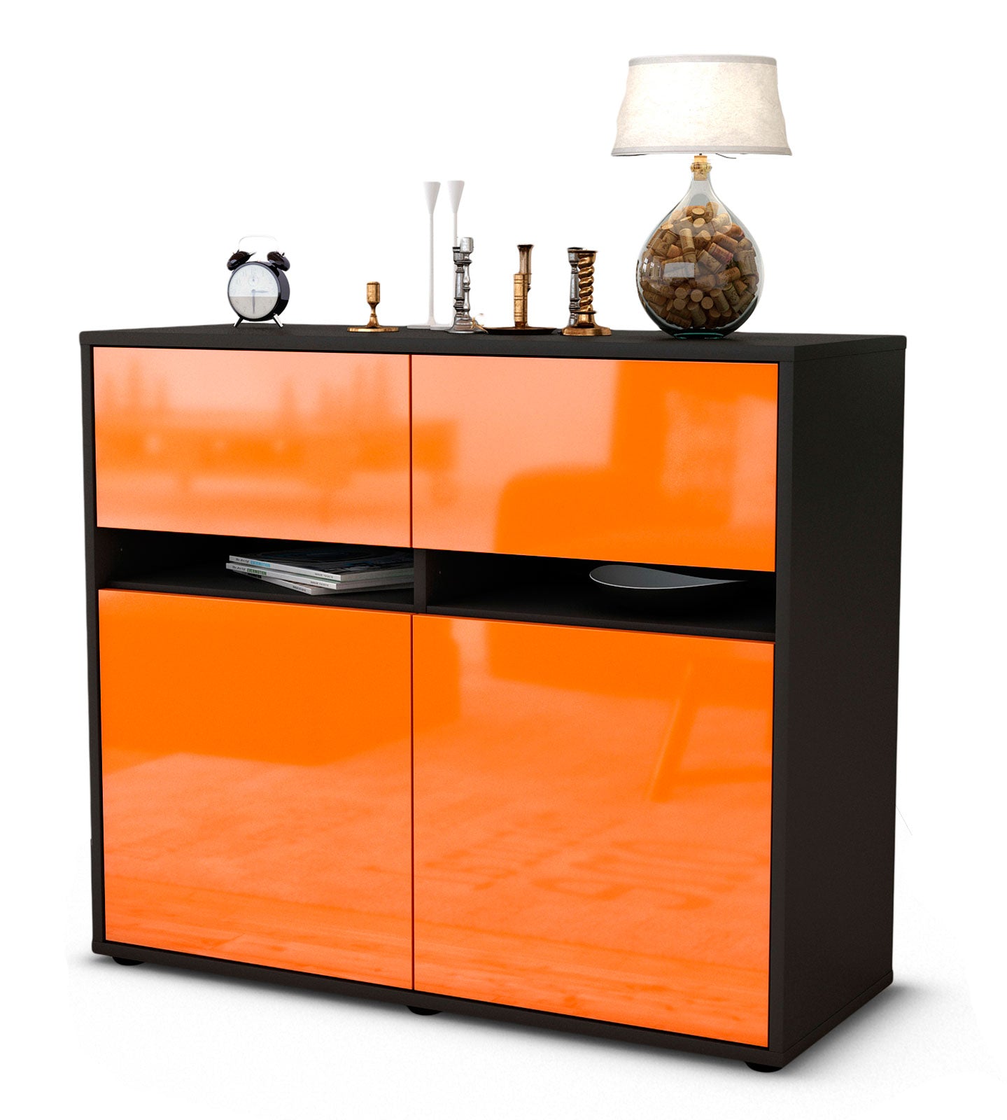 Sideboard Clea | | Front in Hochglanz Orange | 92x79x35cm (BxHxT) 1 Sideboard Clea | | Front in Hochglanz Orange | 92x79x35cm (BxHxT)