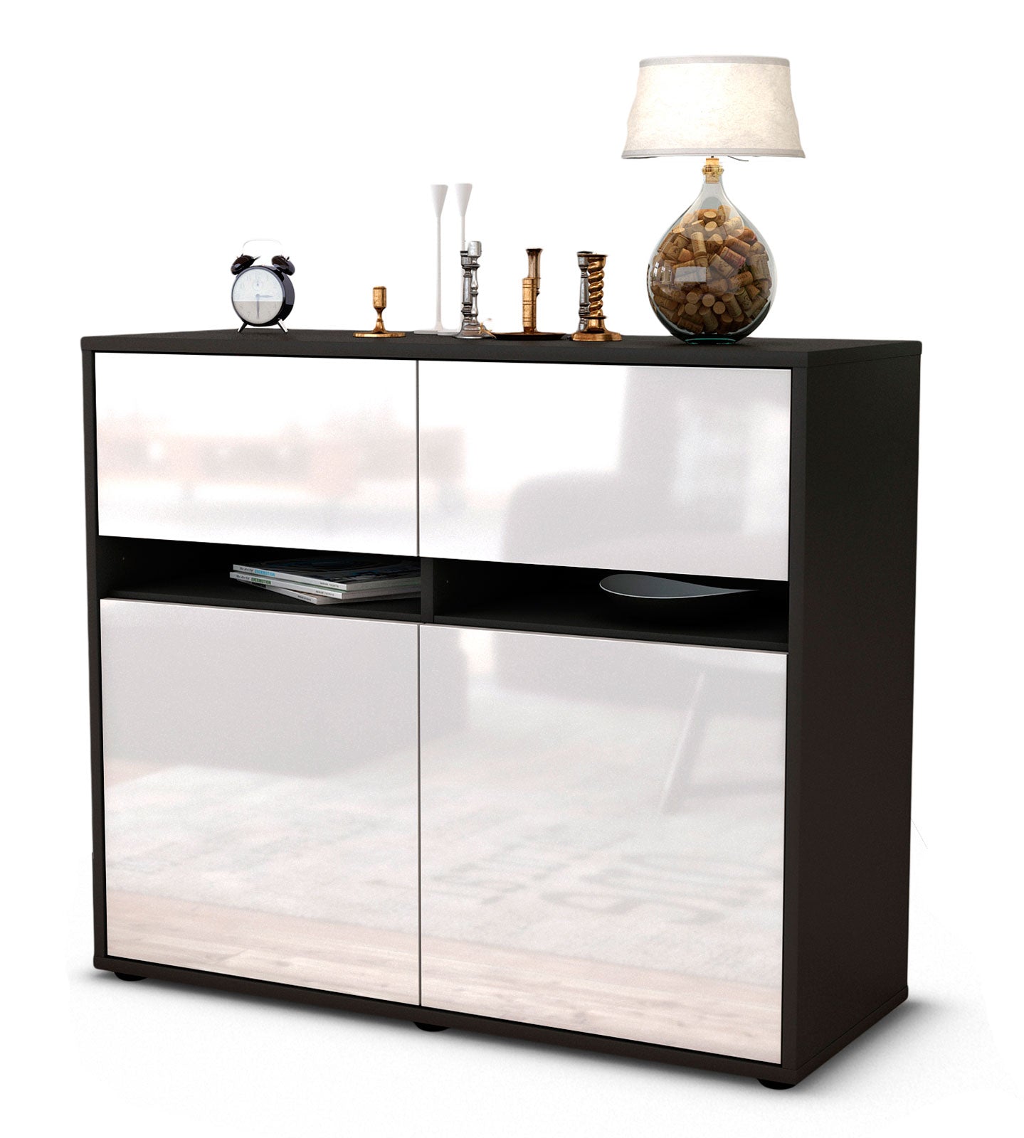 Sideboard Clea | | Front in Hochglanz Weiß | 92x79x35cm (BxHxT) 1 Sideboard Clea | | Front in Hochglanz Weiß | 92x79x35cm (BxHxT)