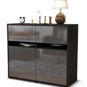 Sideboard Clea | | Front in Hochglanz Grau | 92x79x35cm (BxHxT)