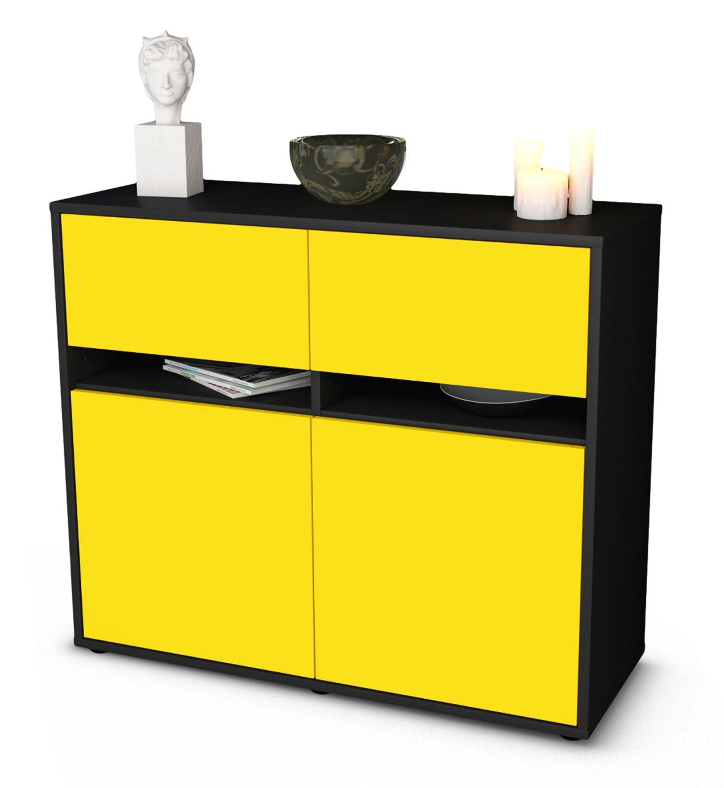 Sideboard Clea | | Front in Gelb | 92x79x35cm (BxHxT) 1 Sideboard Clea | | Front in Gelb | 92x79x35cm (BxHxT)