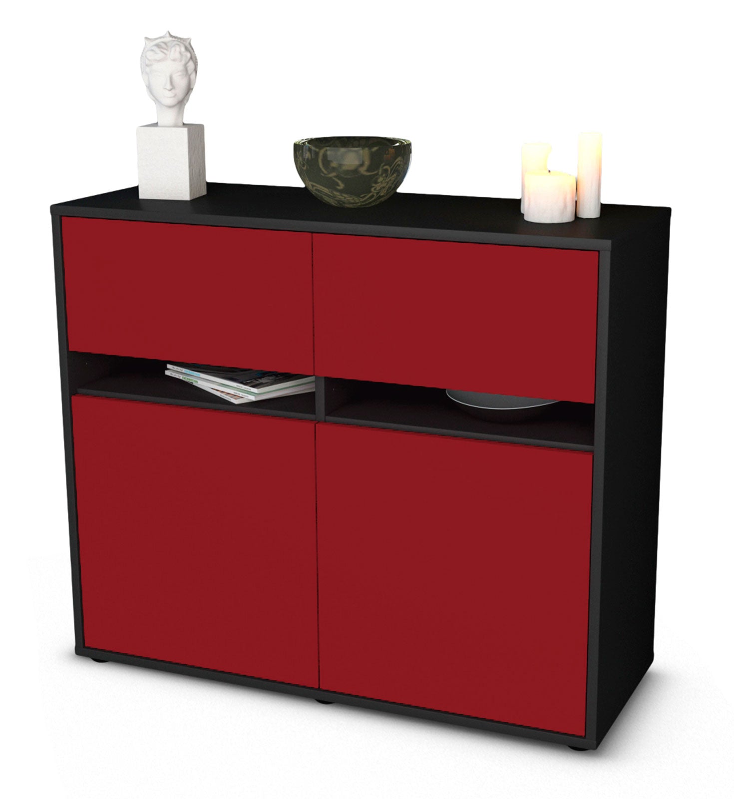 Sideboard Clea | | Front in Bordeaux | 92x79x35cm (BxHxT) 1 Sideboard Clea | | Front in Bordeaux | 92x79x35cm (BxHxT)