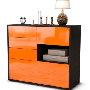 Sideboard Coco | | Front in Hochglanz Orange | 92x79x35cm (BxHxT)