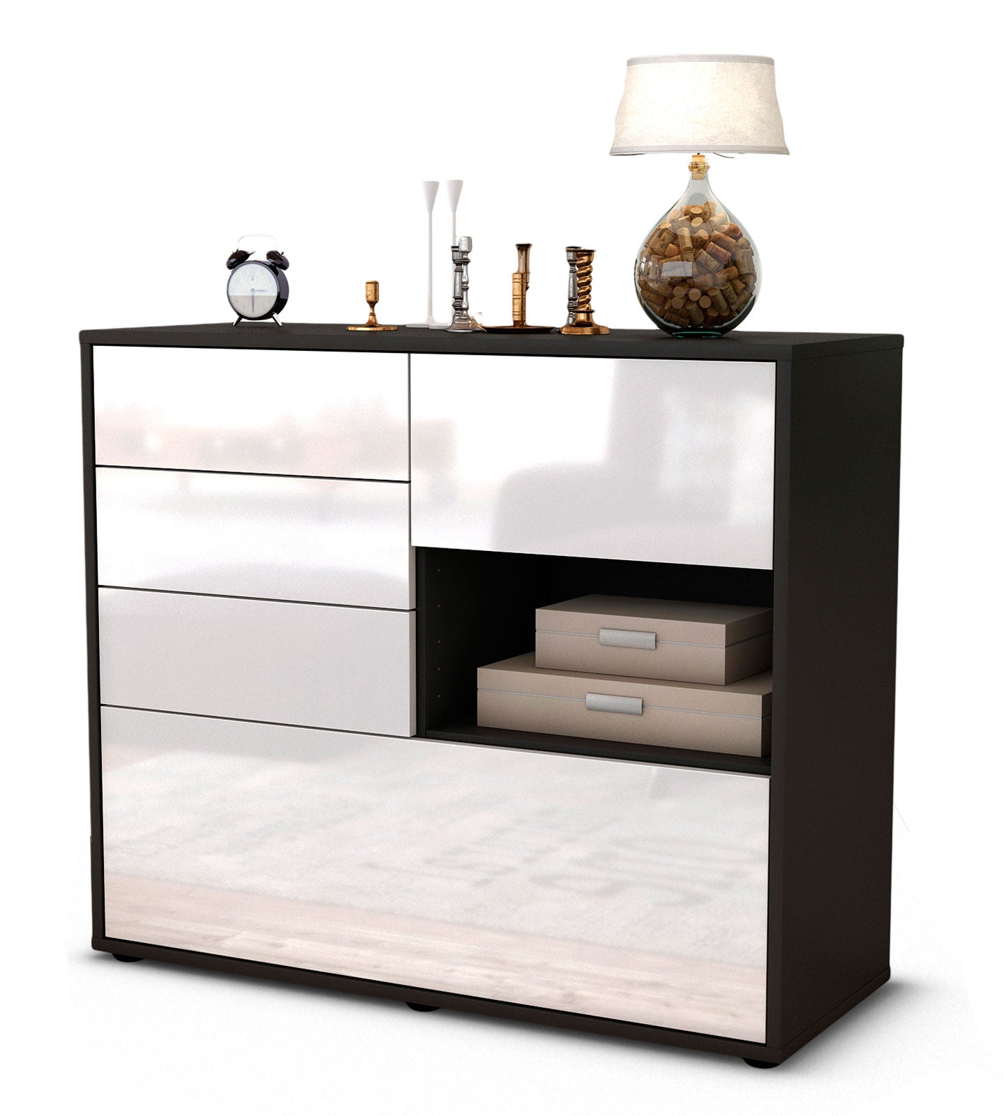 Sideboard Coco | | Front in Hochglanz Weiß | 92x79x35cm (BxHxT) 1 Sideboard Coco | | Front in Hochglanz Weiß | 92x79x35cm (BxHxT)