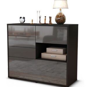 Sideboard Coco | | Front in Hochglanz Grau | 92x79x35cm (BxHxT)
