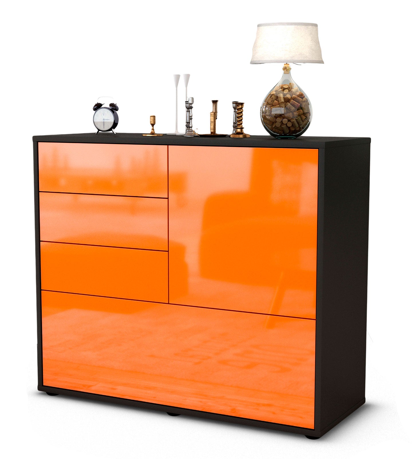 Sideboard Corina | | Front in Hochglanz Orange | 92x79x35cm (BxHxT) 1 Sideboard Corina | | Front in Hochglanz Orange | 92x79x35cm (BxHxT)