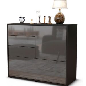 Sideboard Corina | | Front in Hochglanz Grau | 92x79x35cm (BxHxT)