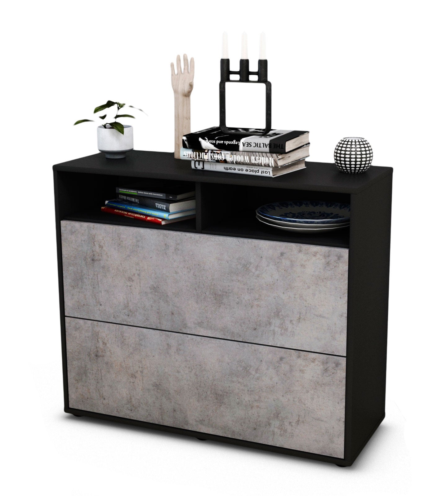 Sideboard Cosma | | Front in Beton Optik | 92x79x35cm (BxHxT) 1 Sideboard Cosma | | Front in Beton Optik | 92x79x35cm (BxHxT)