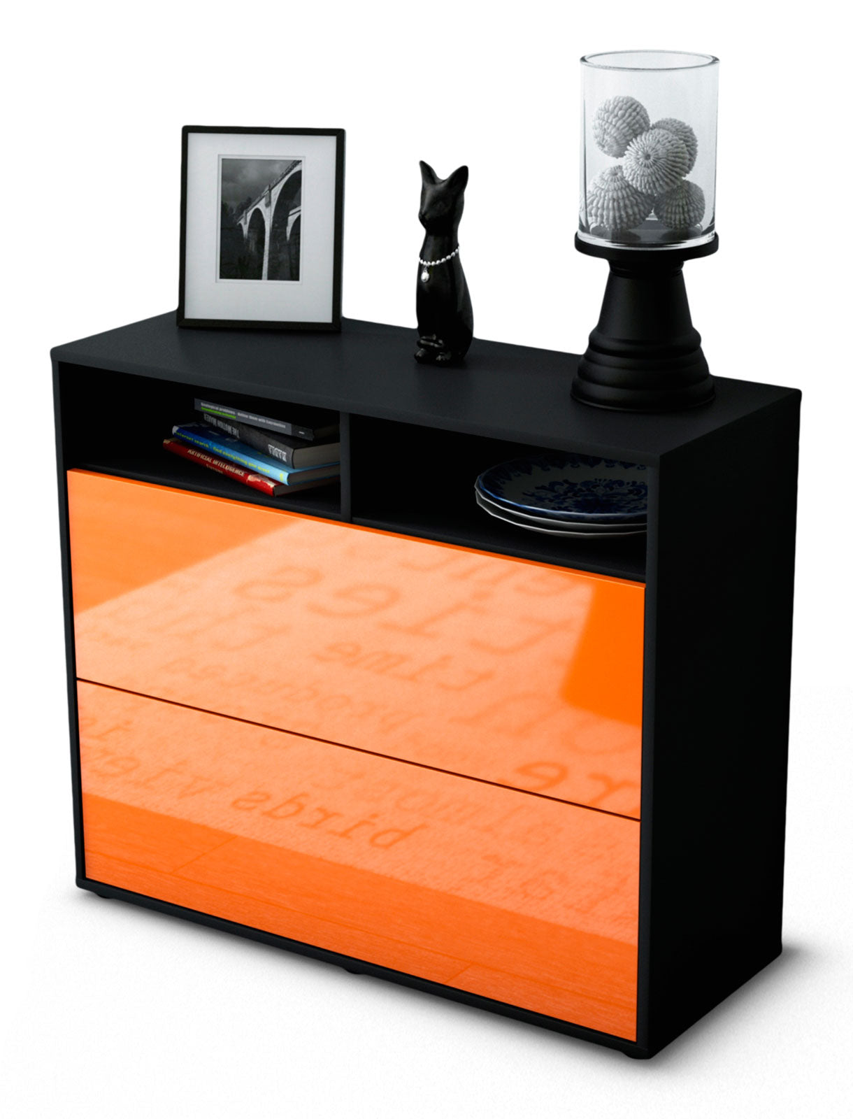 Sideboard Cosma | | Front in Hochglanz Orange | 92x79x35cm (BxHxT) 1 Sideboard Cosma | | Front in Hochglanz Orange | 92x79x35cm (BxHxT)