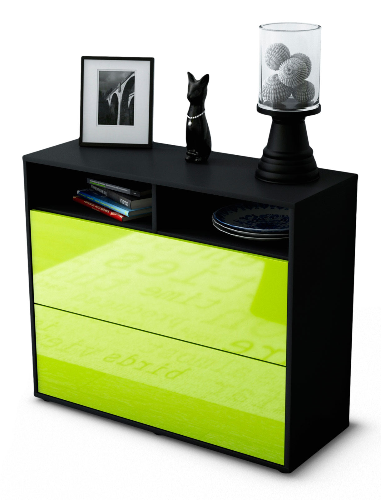 Sideboard Cosma | | Front in Hochglanz Grün | 92x79x35cm (BxHxT) 1 Sideboard Cosma | | Front in Hochglanz Grün | 92x79x35cm (BxHxT)