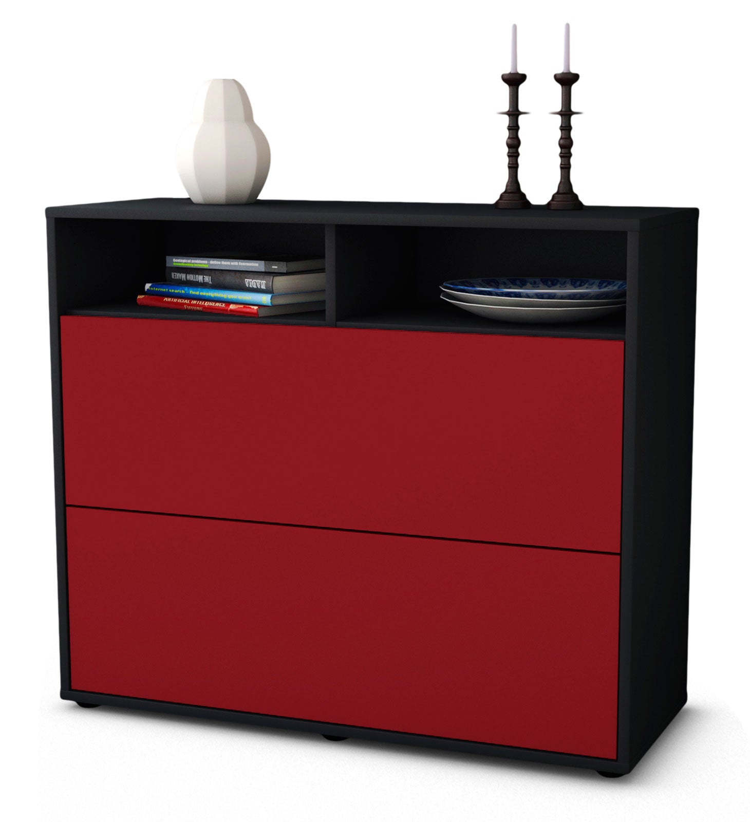 Sideboard Cosma | | Front in Bordeaux | 92x79x35cm (BxHxT) 1 Sideboard Cosma | | Front in Bordeaux | 92x79x35cm (BxHxT)