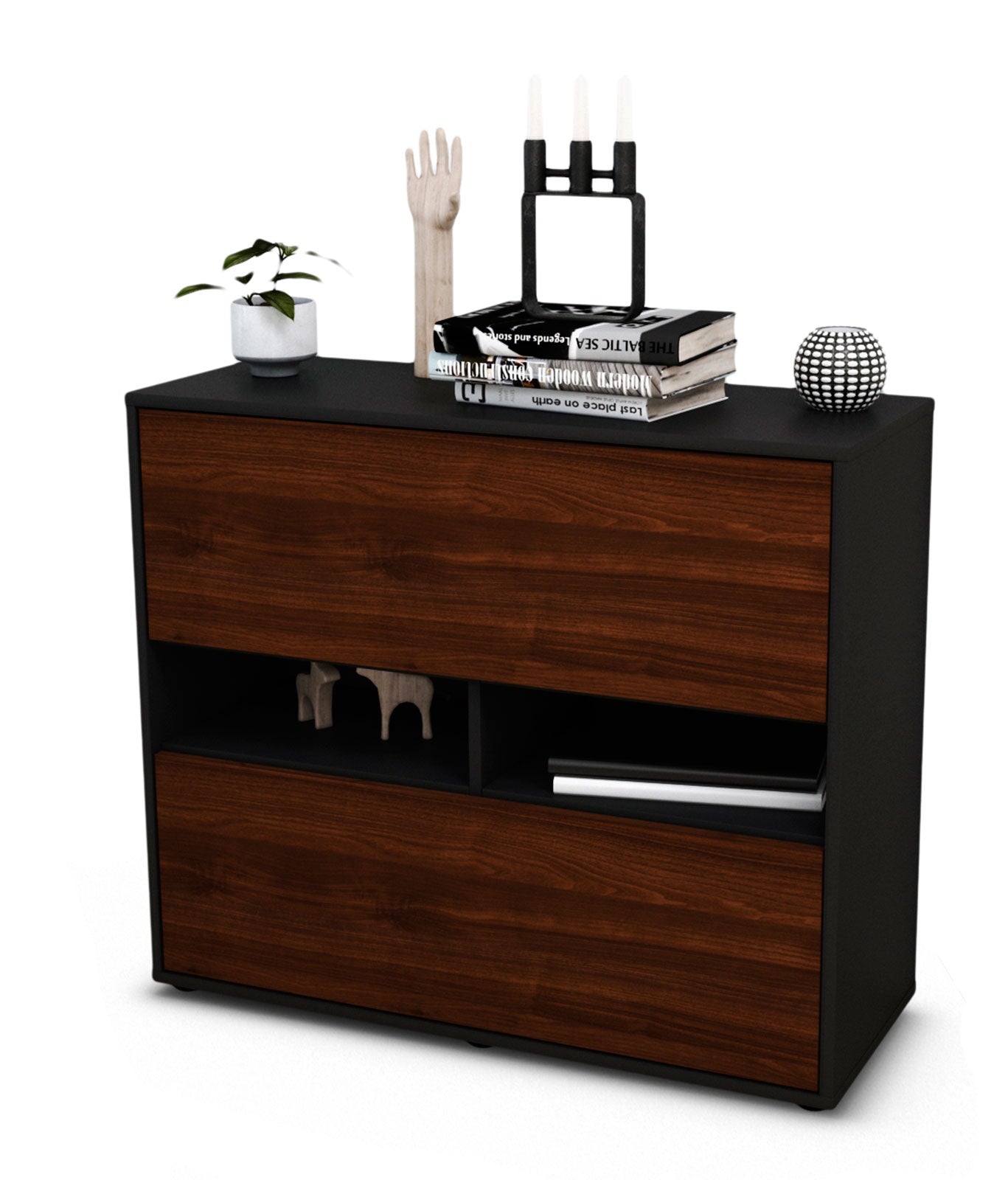 Sideboard Dalia | | Front in Walnuss Holz Optik | 92x79x35cm (BxHxT) 1 Sideboard Dalia | | Front in Walnuss Holz Optik | 92x79x35cm (BxHxT)