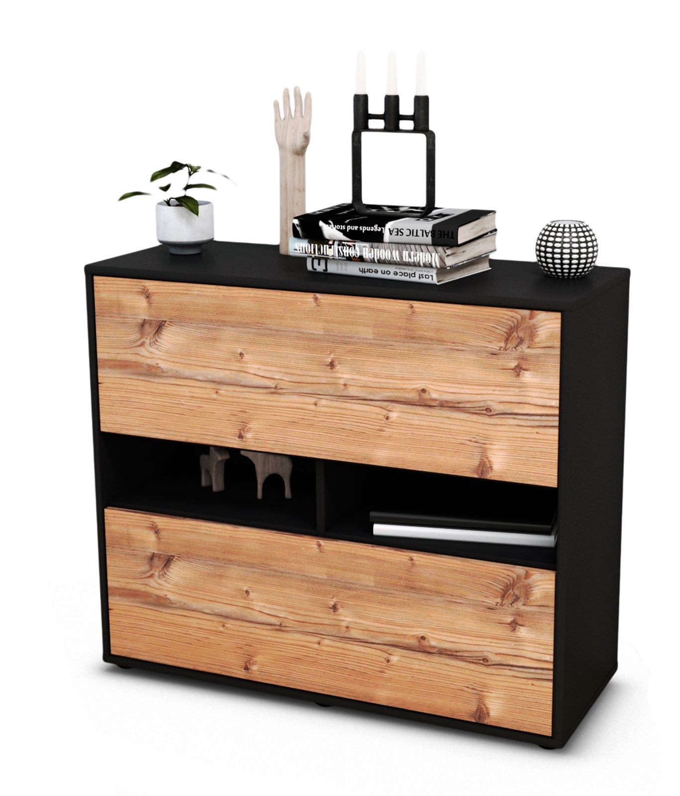 Sideboard Dalia | | Front in Pinie Holz Optik | 92x79x35cm (BxHxT) 1 Sideboard Dalia | | Front in Pinie Holz Optik | 92x79x35cm (BxHxT)