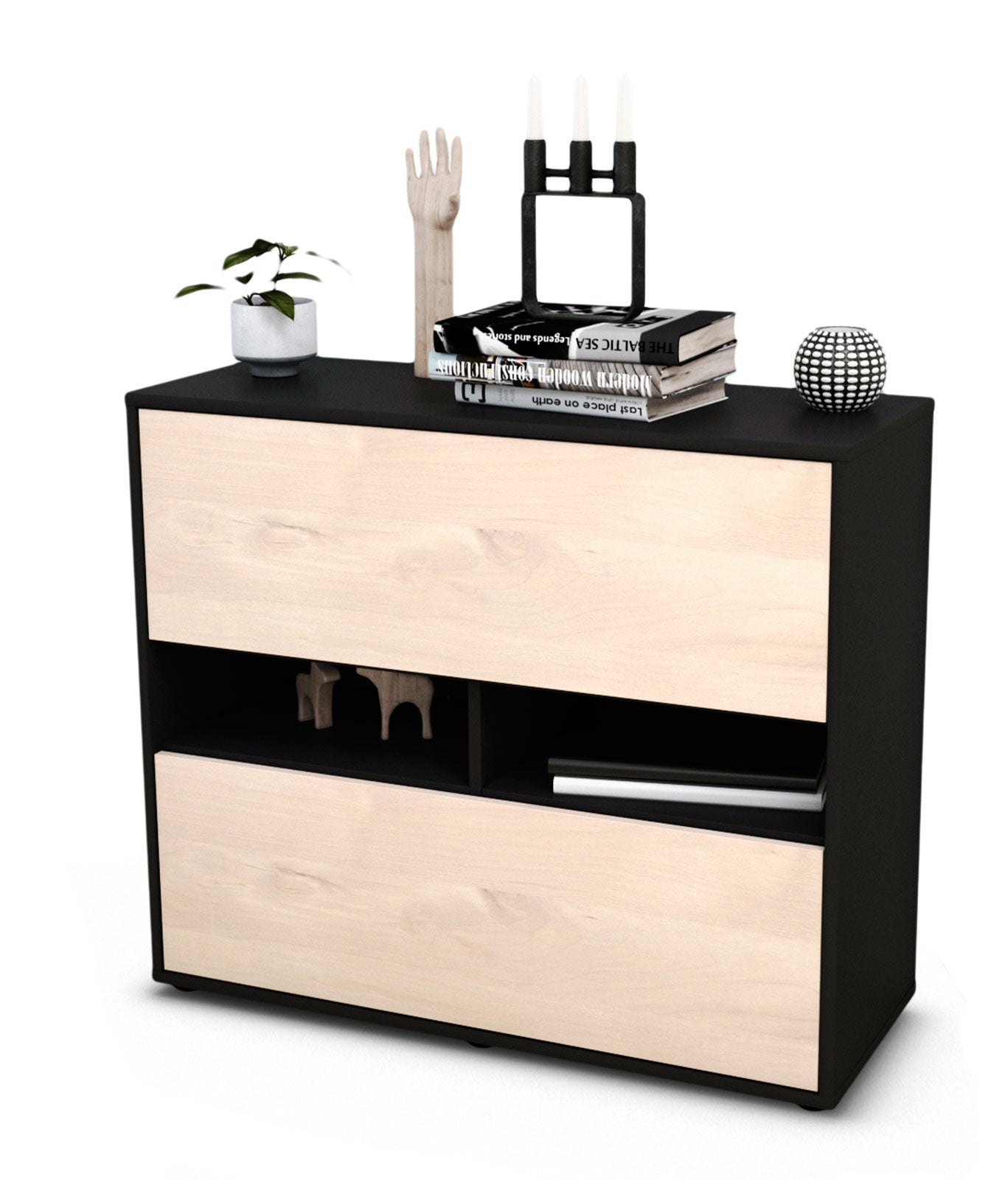 Sideboard Dalia | | Front in Zeder Holz Optik | 92x79x35cm (BxHxT) 1 Sideboard Dalia | | Front in Zeder Holz Optik | 92x79x35cm (BxHxT)