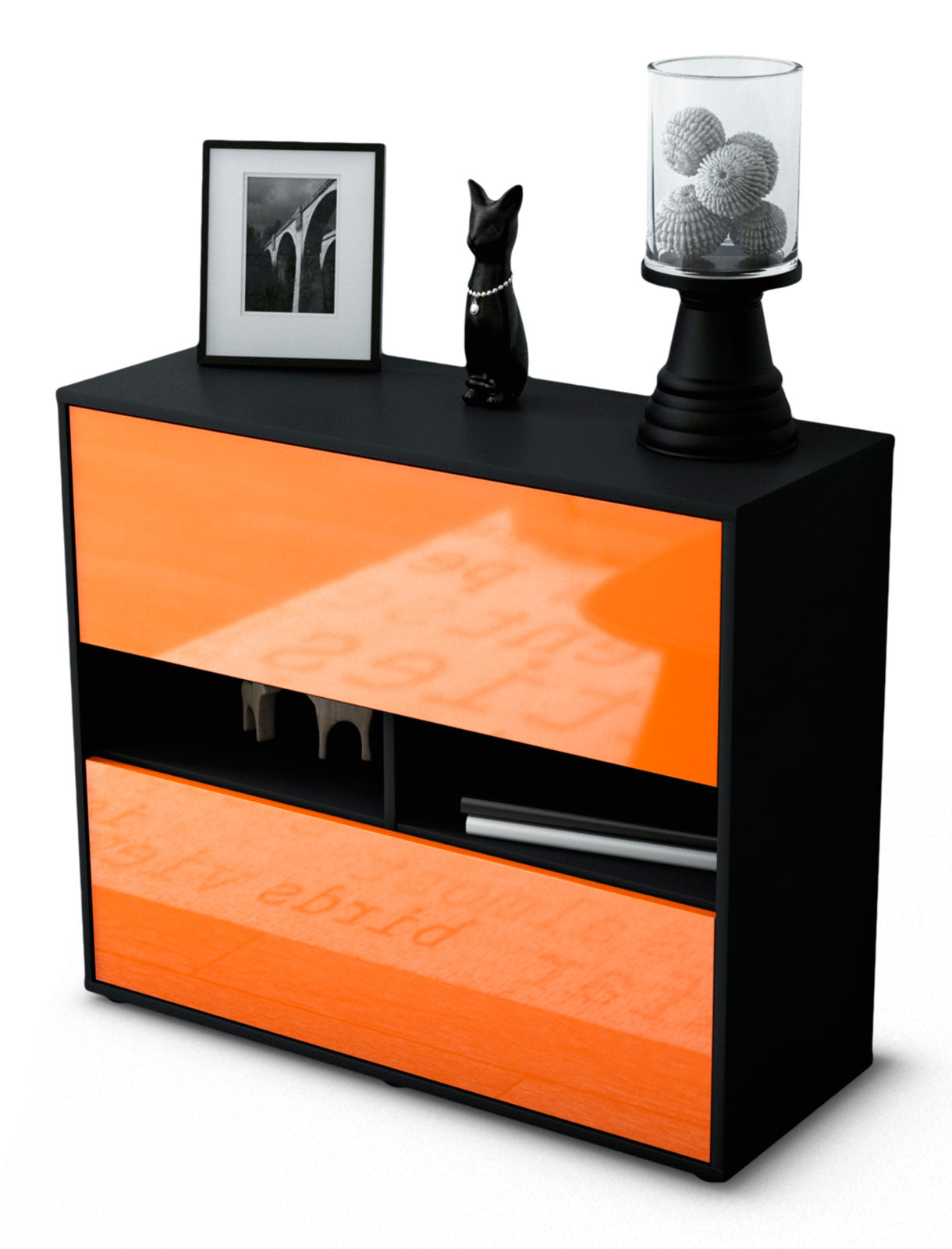 Sideboard Dalia | | Front in Hochglanz Orange | 92x79x35cm (BxHxT) 1 Sideboard Dalia | | Front in Hochglanz Orange | 92x79x35cm (BxHxT)
