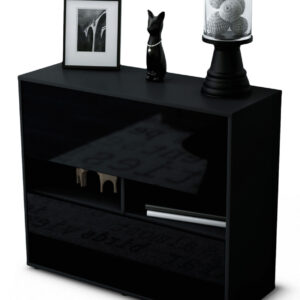 Sideboard Dalia | | Front in Hochglanz Schwarz | 92x79x35cm (BxHxT)