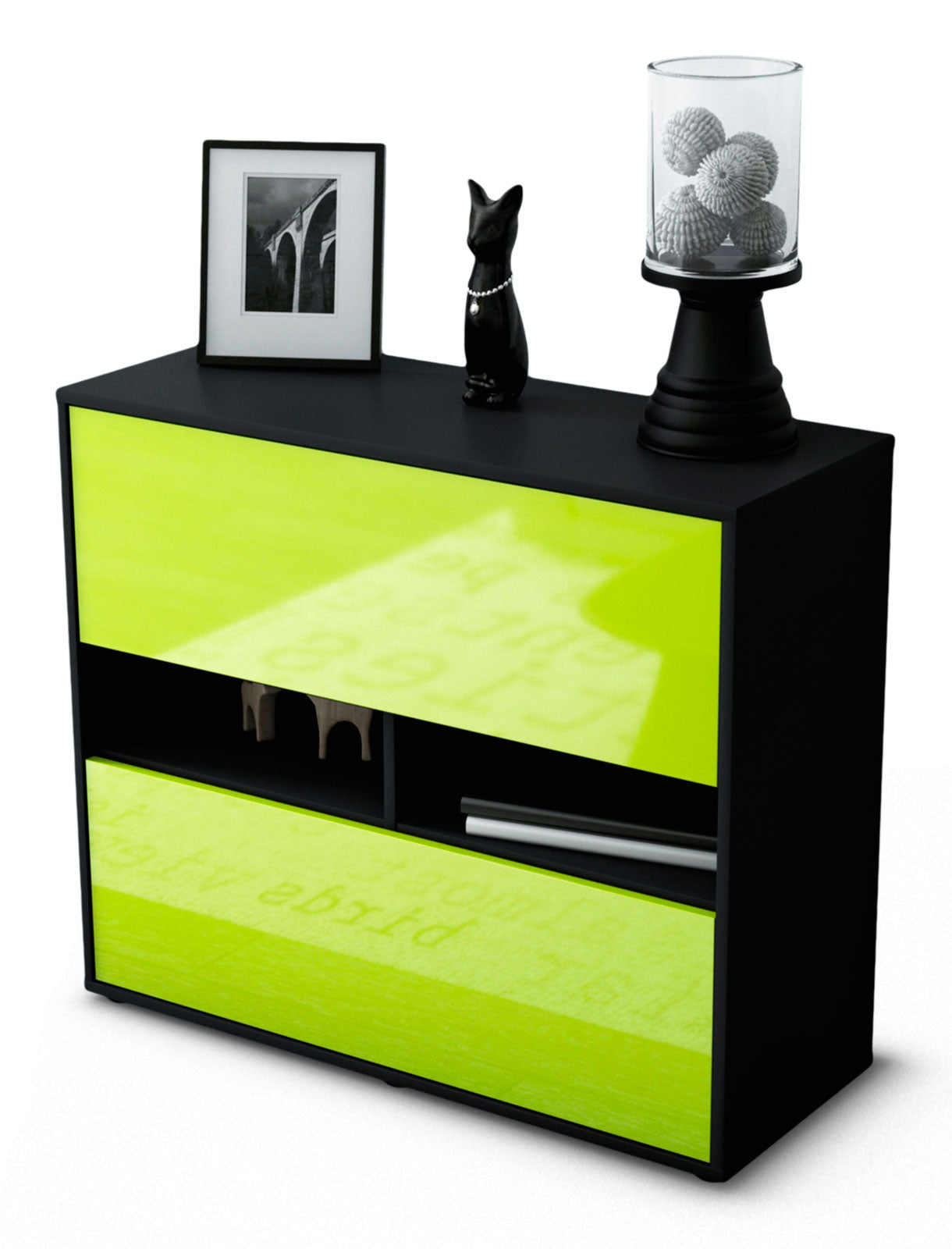 Sideboard Dalia | | Front in Hochglanz Grün | 92x79x35cm (BxHxT) 1 Sideboard Dalia | | Front in Hochglanz Grün | 92x79x35cm (BxHxT)