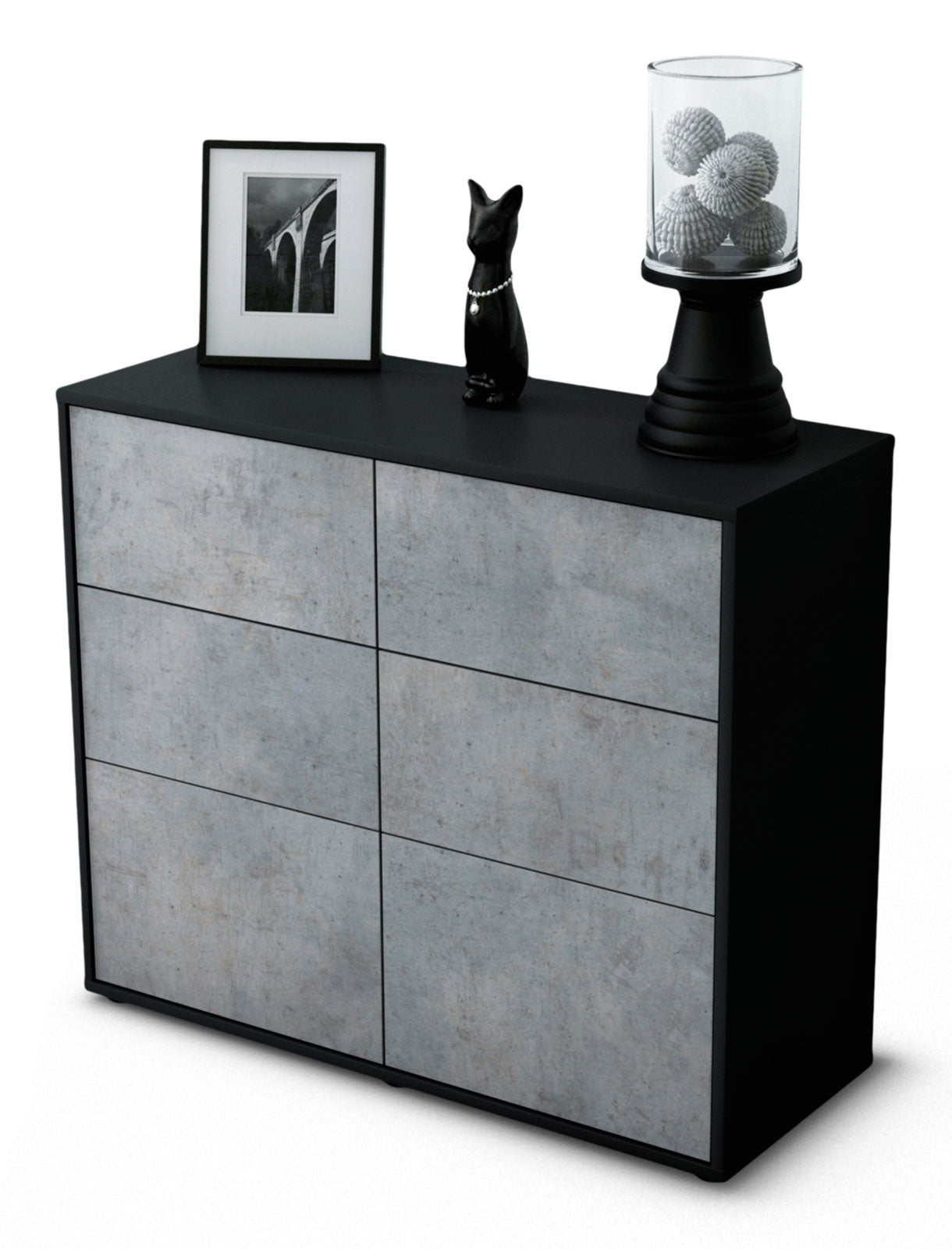 Sideboard Dalida | | Front in Beton Optik | 92x79x35cm (BxHxT) 1 Sideboard Dalida | | Front in Beton Optik | 92x79x35cm (BxHxT)