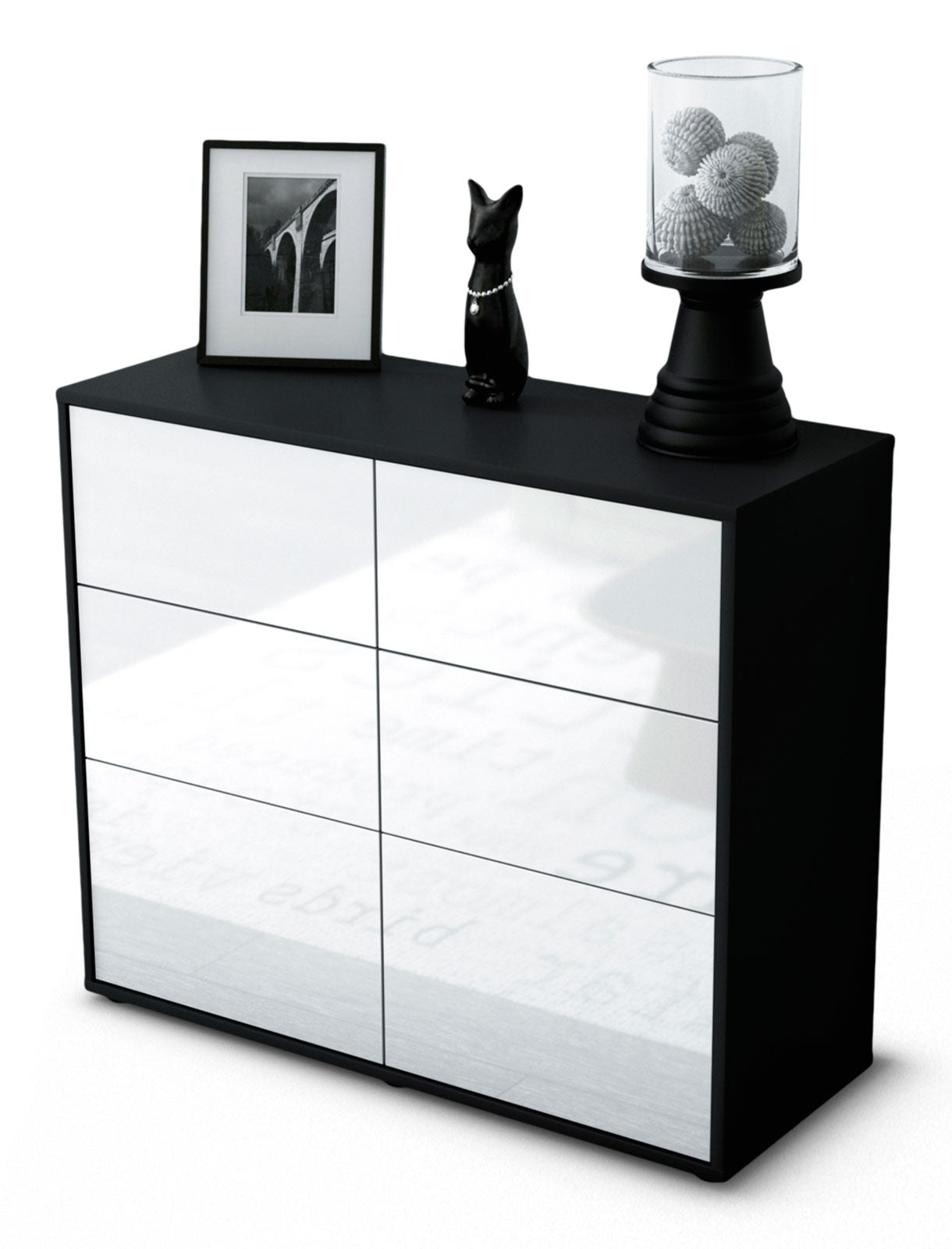 Sideboard Dalida | | Front in Hochglanz Weiß | 92x79x35cm (BxHxT) 1 Sideboard Dalida | | Front in Hochglanz Weiß | 92x79x35cm (BxHxT)