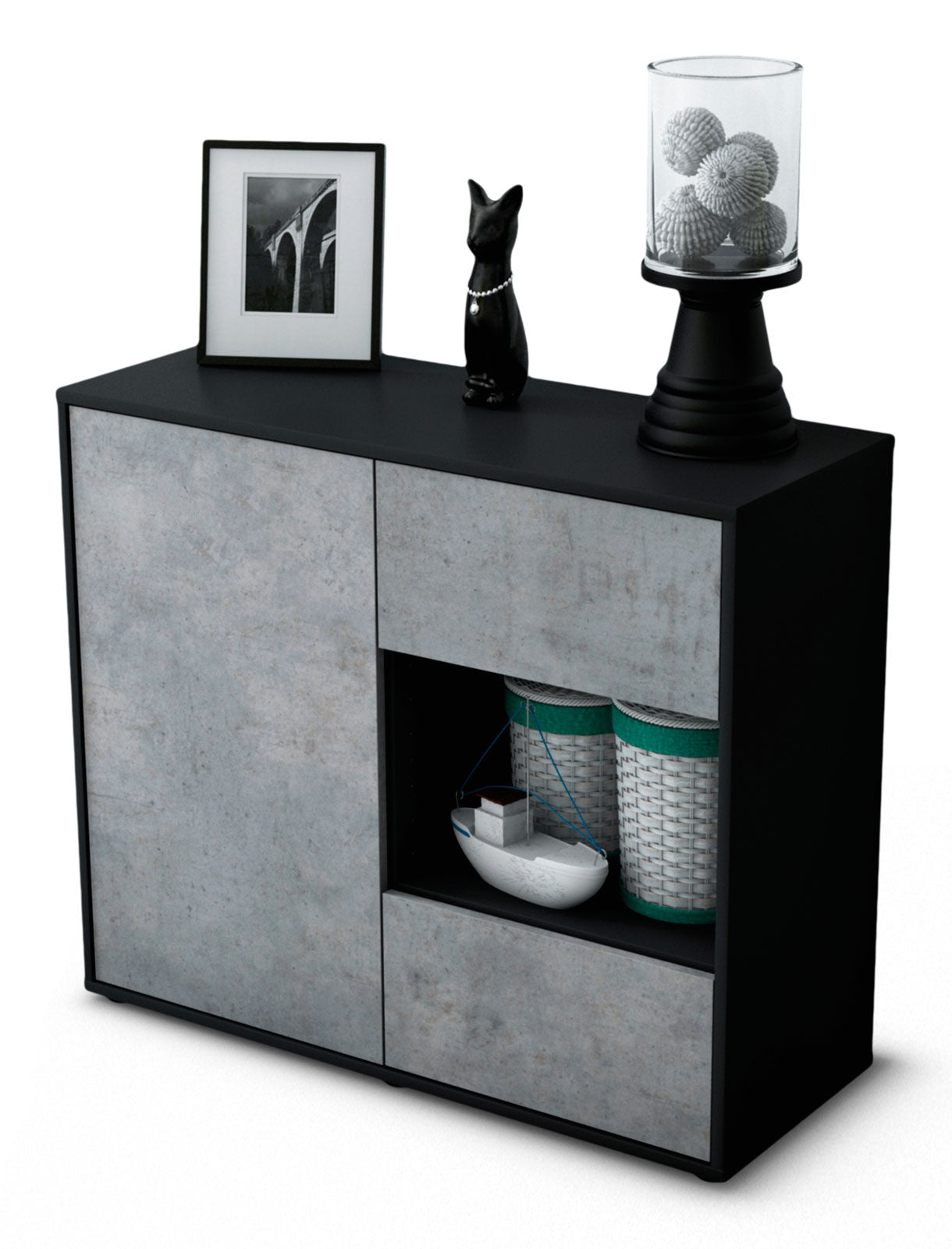 Sideboard Danica | | Front in Beton Optik | 92x79x35cm (BxHxT) 1 Sideboard Danica | | Front in Beton Optik | 92x79x35cm (BxHxT)