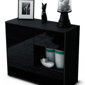 Sideboard Danica | | Front in Hochglanz Schwarz | 92x79x35cm (BxHxT)