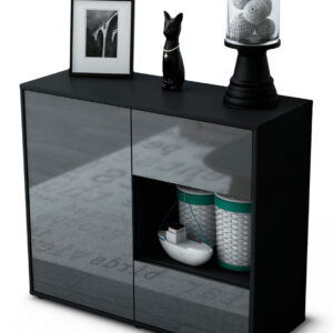 Sideboard Danica | | Front in Hochglanz Grau | 92x79x35cm (BxHxT)