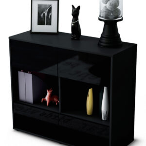 Sideboard Daniela | | Front in Hochglanz Schwarz | 92x79x35cm (BxHxT)