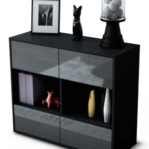 Sideboard Daniela | | Front in Hochglanz Grau | 92x79x35cm (BxHxT)