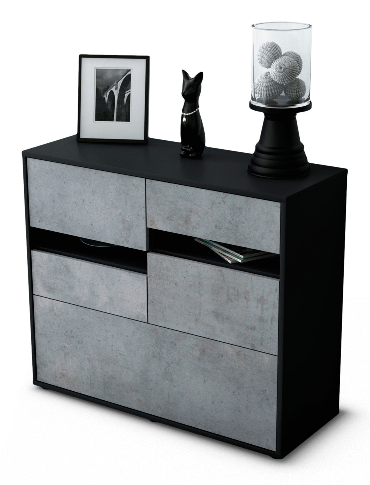Sideboard Daria | | Front in Beton Optik | 92x79x35cm (BxHxT) 1 Sideboard Daria | | Front in Beton Optik | 92x79x35cm (BxHxT)
