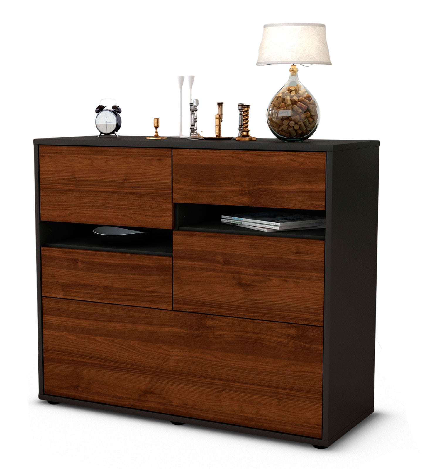 Sideboard Daria | | Front in Walnuss Holz Optik | 92x79x35cm (BxHxT) 1 Sideboard Daria | | Front in Walnuss Holz Optik | 92x79x35cm (BxHxT)