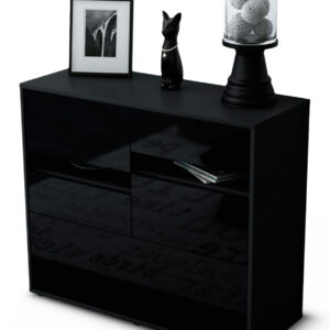 Sideboard Daria | | Front in Hochglanz Schwarz | 92x79x35cm (BxHxT)