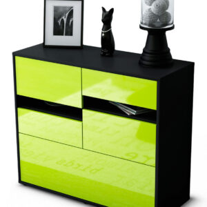 Sideboard Daria | | Front in Hochglanz Grün | 92x79x35cm (BxHxT)