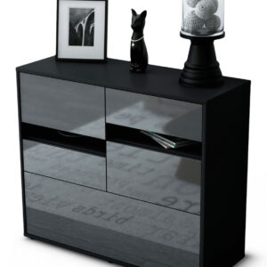 Sideboard Daria | | Front in Hochglanz Grau | 92x79x35cm (BxHxT)