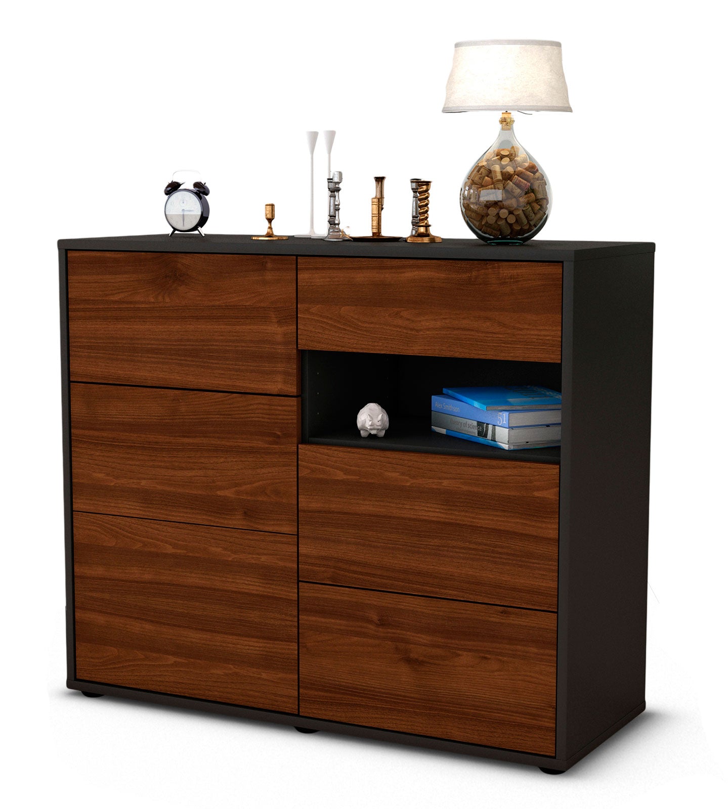 Sideboard Dariella | | Front in Walnuss Holz Optik | 92x79x35cm (BxHxT) 1 Sideboard Dariella | | Front in Walnuss Holz Optik | 92x79x35cm (BxHxT)