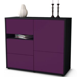 Sideboard Davina | Korpus Anthrazit | Front in Lila | 92x79x35cm (BxHxT)