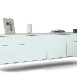 Lowboard Madison | hängend | Korpus Weiß | Front in Mint | 180x49x35cm (BxHxT)