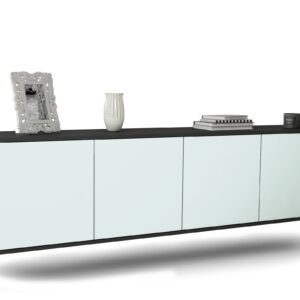 Lowboard Bakersfield | hängend | Korpus Anthrazit | Front in Mint | 180x49x35cm (BxHxT)