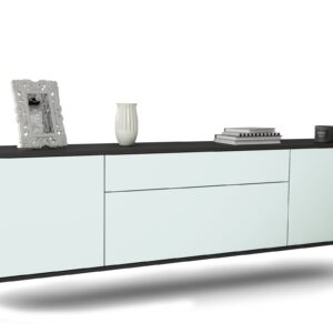 Lowboard Aurora | hängend | Korpus Anthrazit | Front in Mint | 180x49x35cm (BxHxT)