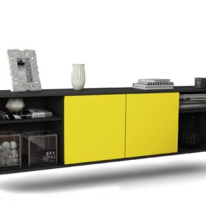 Lowboard Anchorage | hängend | Korpus Anthrazit | Front in Gelb | 180x49x35cm (BxHxT)