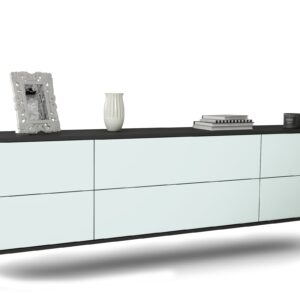 Lowboard Saint Paul | hängend | Korpus Anthrazit | Front in Mint | 180x49x35cm (BxHxT)