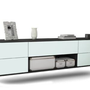 Lowboard Lincoln | hängend | Korpus Anthrazit | Front in Mint | 180x49x35cm (BxHxT)